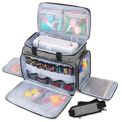Luxja Sewing Machine Case with Hardboard To Store Sewing Tools Cushioned (Gray)