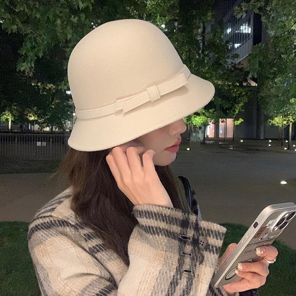 2024 Autumn And Winter Women's French Hepburn Style Hats Versatile Basin Hats Small Fragrant Fi Q8B5