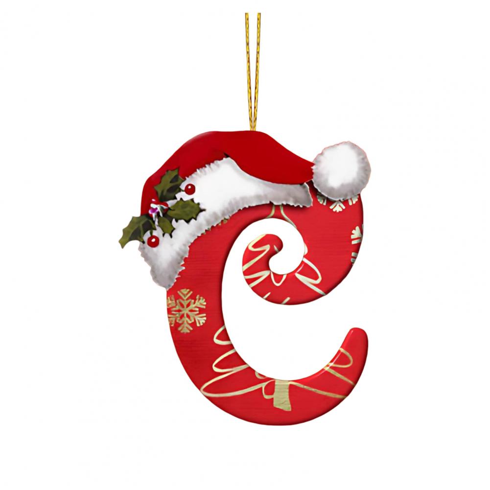 Christmas Tree Letter Decorations Ornaments Set with Santa for Home Holiday