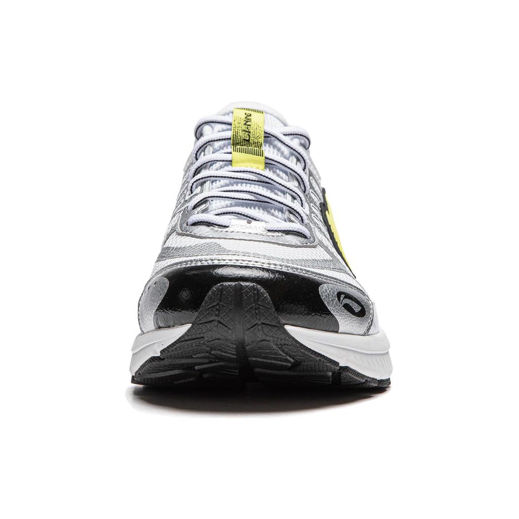 Li Ning Fuyao 1.0 V3 Fabric Cushioning, Wear Resistant Low top Casual Running Shoes Men's White Silver ARXU003-4