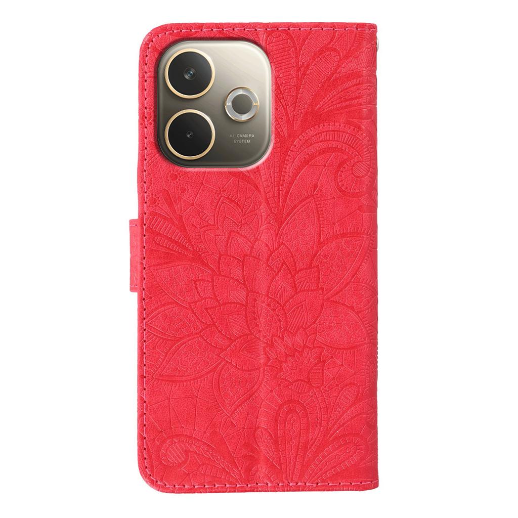 Phone Case For Oppo A5 Pro 5G (Global)/4G (Global)/A5 Energy 5G (China) ,Lace Flowers PU Leather Flip Wallet Cover with Wrist Strap