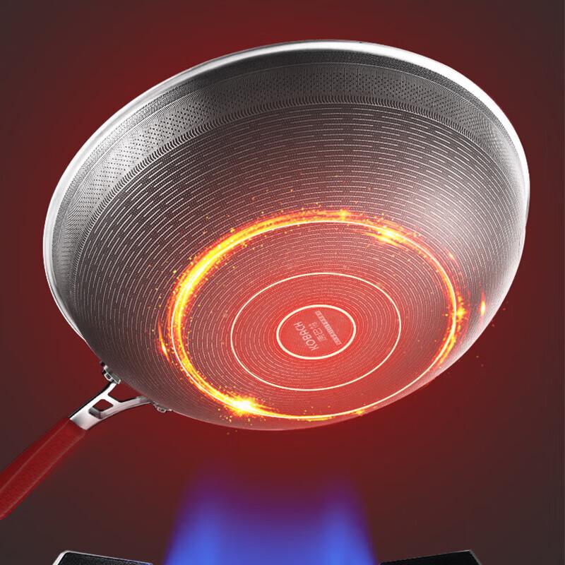 KOBACH 316L Red Dot Temp Sensing Honeycomb Wok
