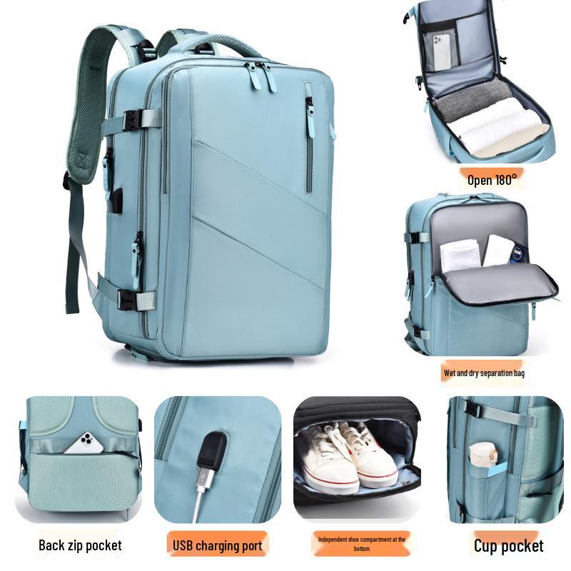 

Мужской рюкзак Cross-Border большой вместимости: Расширяемая сумка для ноутбука и бизнеса