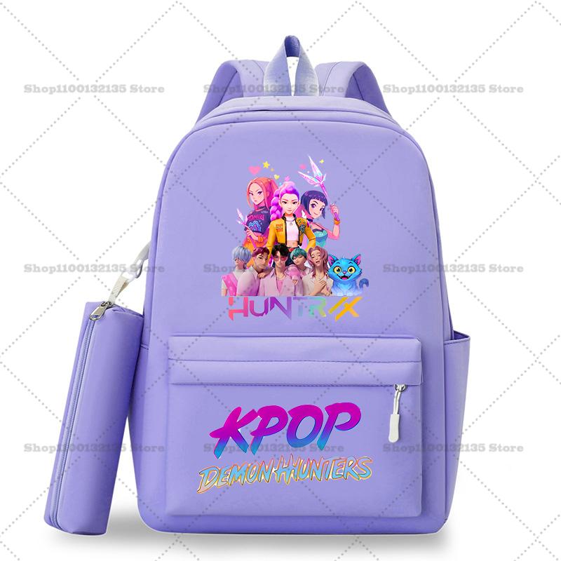 Kpop Demon Hunters Schoolbag Backpack for Student Teenager Rucksack Girl Casual Kawaii School Bag Travel Knapsack Mochila Present