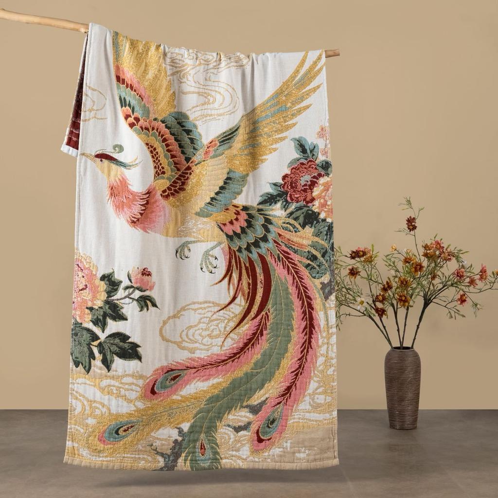 China Colored Jacquard Pure Cotton Four-Layer Gauze Bath Towel Men Women Extra-Large Adult Beach Towel Soft Absorbent