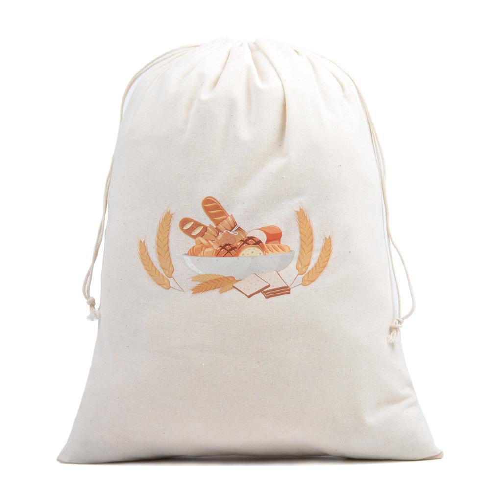 4/6/10pcs Cotton Linen Bread Storage Bag with Drawstring Closure French Bread Packaging and Storage Sack