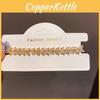 Copper Zircon Leaf Cuff Bracelet With Vintage Style For Women