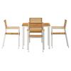 Garden Dining Set 5 Pcs Solid Acacia Wood and Stainless Steel