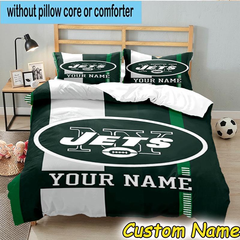 3pcs Custom Name Jets Helmet Bedding Set Includes 1 Duvet Cover & 2 Pillowcases for All Seasons Dormitory Home Decor Christmas gifts
