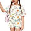 Kids Casual Short Sleeve Shirt and Shorts Set Animal Print Comfortable Lightweight Summer Outfit for Boys and Girls