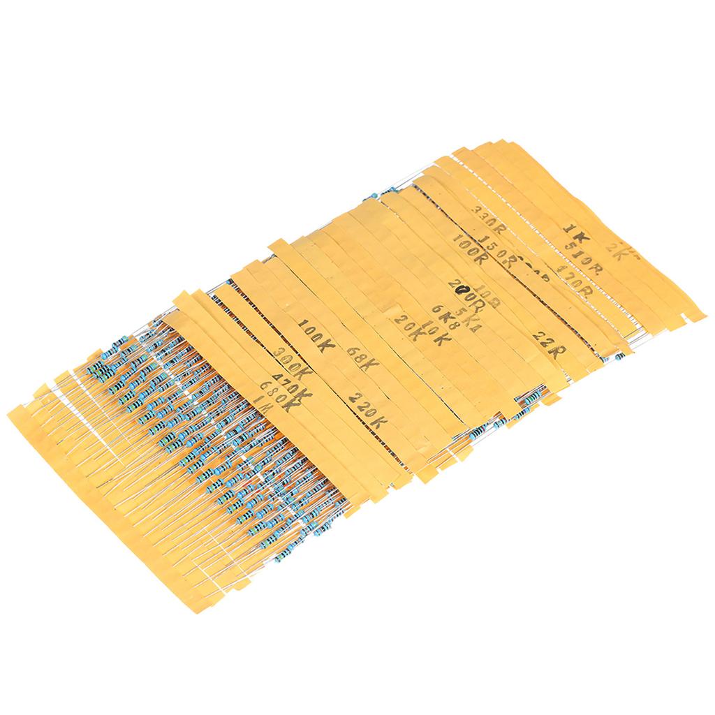 1400 Stück Elektronikbauteile Sortiment-Kit Sortiertes Elektrisches Element Starter-Kit mit 1 4W Widerstand LED-Diode