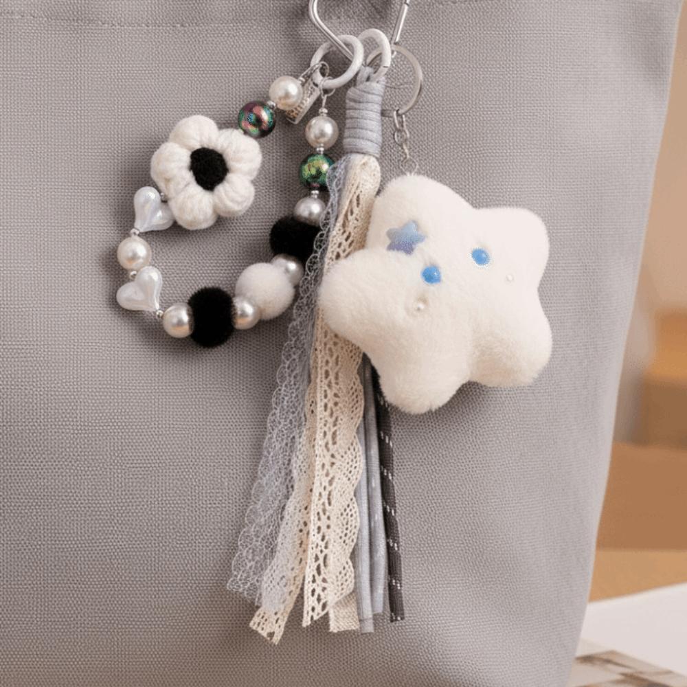 Stuffed Plush Star Keychain Kawaii Bear Plush Pendant Star Doll Pendant  Home Decor