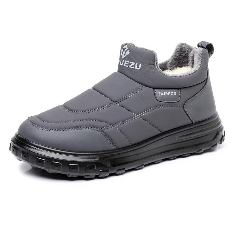 

Мужские зимние сноубутсы с подкладкой из искусственного меха, повседневные, водонепроницаемые, противоскользящие, удобные, теплые ботильоны для ходьбы, уличные, легкие, короткие ботинки для мужчин 45 серый
