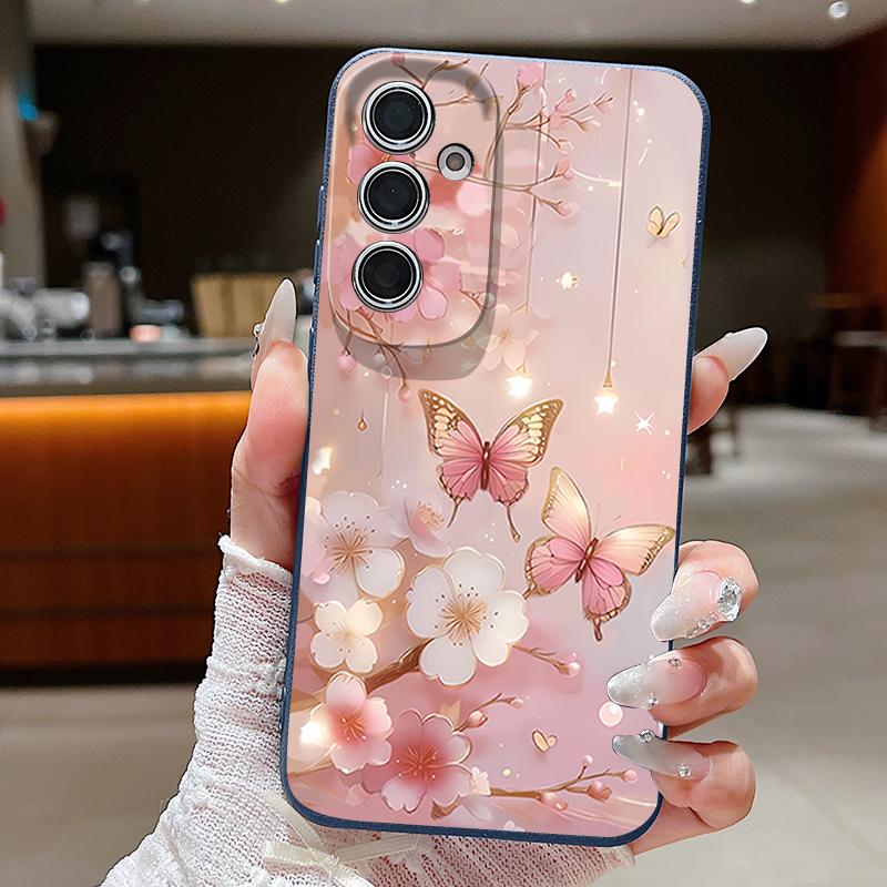 

Butterfly Flower Print Phone Case For Samsung Galaxy A57 A37 A17 A56 A55 A36 A16 A15 5G A26 A35 A25 A54 A14 Soft Silicone Cover Galaxy A14