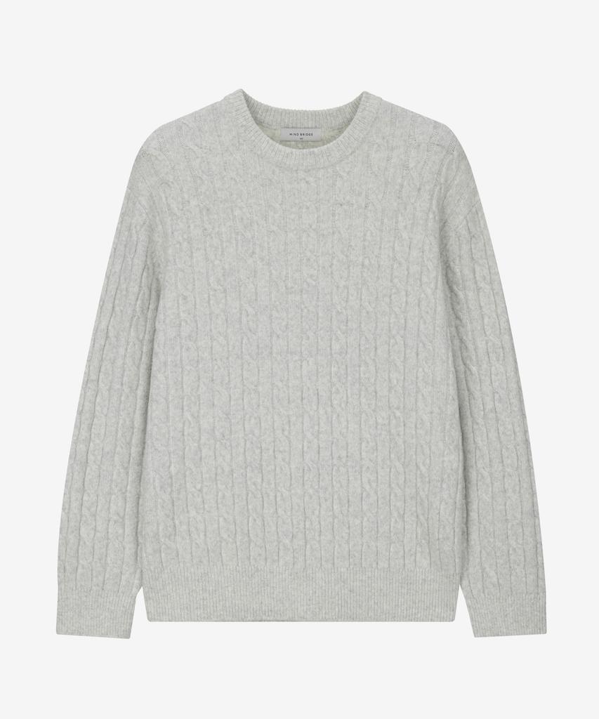 MINDBRIDGE [Set][Select Cable + Collar Neck][Air Wool] Alpaca Semi-Overfit Knit - 7 Colors