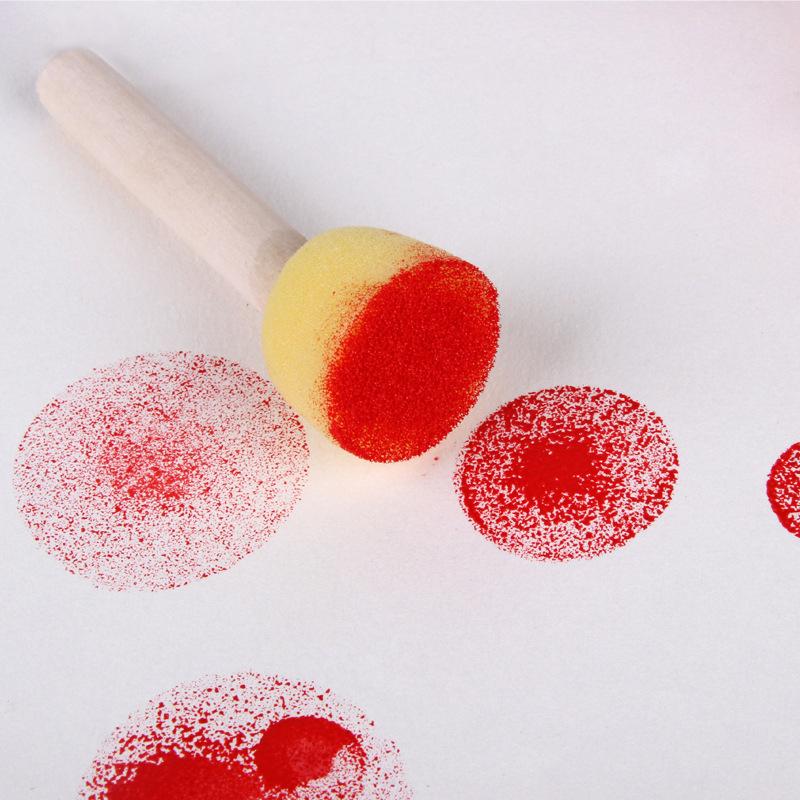 4 Sponge Brush Art Handicrafts Painting Tools Round Sponge Sealed Mushroom Head Wiping Sticks
