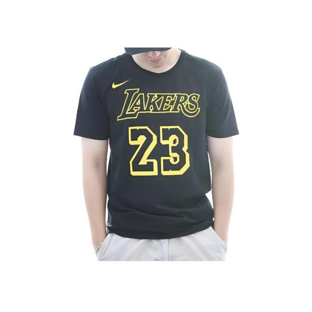 Nike Los Angeles Lakers LeBron James #23 Breathable Casual Sports T-Shirt Men Tops Black AA2591-022