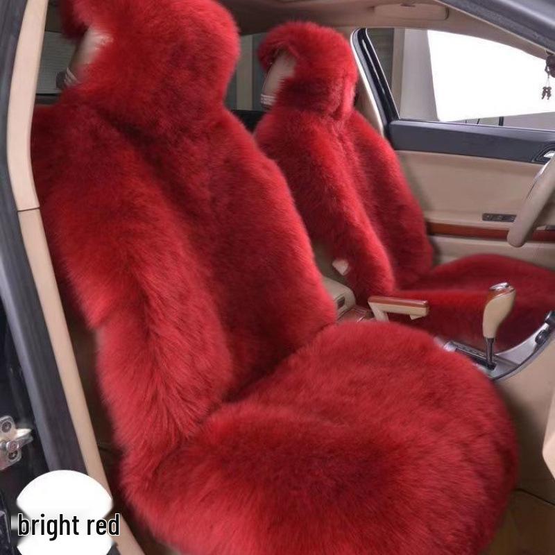 

Winter Imitation Lambswool Plush Seat Cover with Thickened Full-Surround Backrest Front Row Seat Only