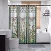 1pc Art Nouveau Floral & Butterfly Shower Curtain - 70x70In Polyester, Vibrant Colors, Machine Washable, 12 Hooks, Bath Decor