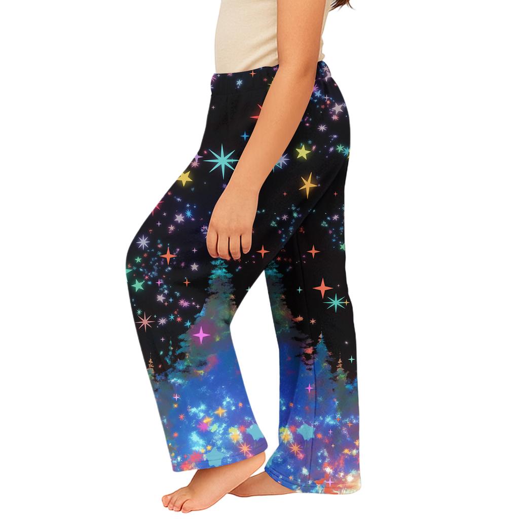 Children's Winter Pants Full Length Long Christmas Printed Pants