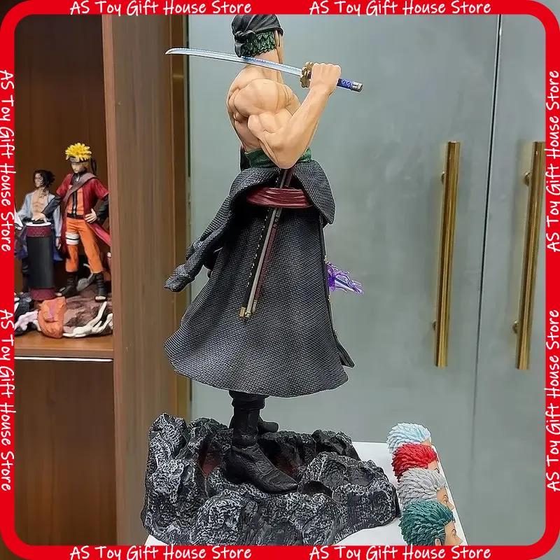 One Piece Roronoa Zoro 50Cm 5 Interchangeable Heads Anime Collectible Statue Model Figure Ornament Adult Toy Gifts