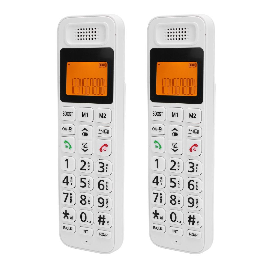 Telefon de casă cu ecran LCD cu iluminare galbenă de fundal DECT 6.0 Telefon de casă fără fir cu 2 telefoane full duplex
