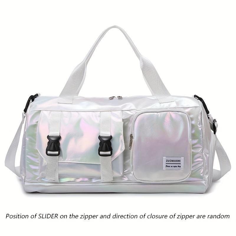 Large Capacity Women'S Nylon Travel Duffel Bag Dazzling Colorful Sports Fitness Bag Very Suitable for Outdoor Sports Travel  Fitness Yoga