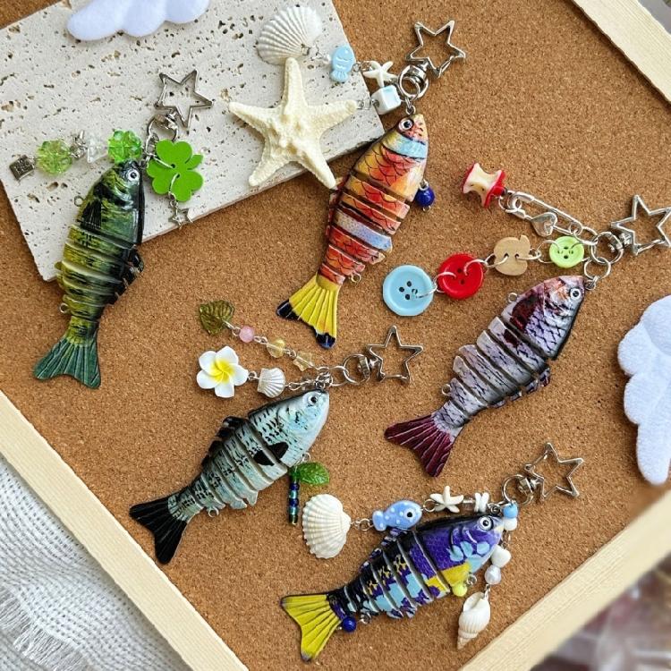 Fun Fish Inspired Keychain Trendy Resin Jewelry Accent Sturdy Finish Great For Personalizing Belongings Thoughtful Gift