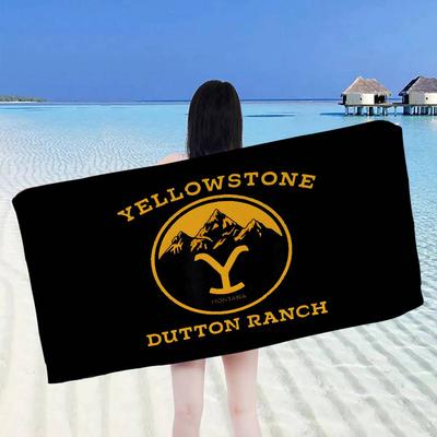 Western Drama Y-Yellowstone Vintage Logo Microfiber Printed Beach Towel Mountain Climbing Beach Swimming Absorbent Soft Towel