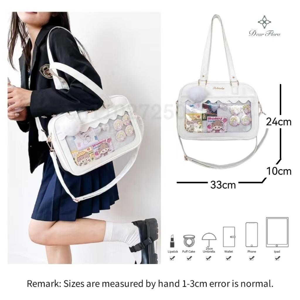 Women's Japanese Style Kawaii Shoulder Bag New Ita Bag Transparent JK Tote Handbag Student Preppy Luxury Messenger Crossbody Bag