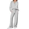 Autumn Fashion Casual Sports Set: Zippered Long-Sleeve Women's Sweatshirt and Wide-Leg Pants Two-Piece Set