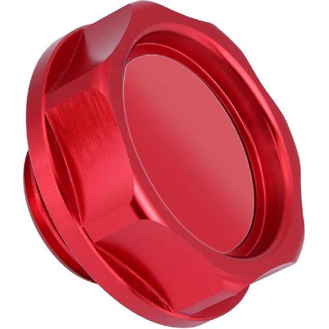 Acouto Automotive Replacement Oil Filler -Aluminium Alloy Oil Filler Cover Engine Fuel for Car (Red)