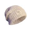 The New Woolen Hat Shows Off Your Face. It's A Trendy Knitted Hat with A Fabric Patch for Warmth Ear Protectors and Headscarves