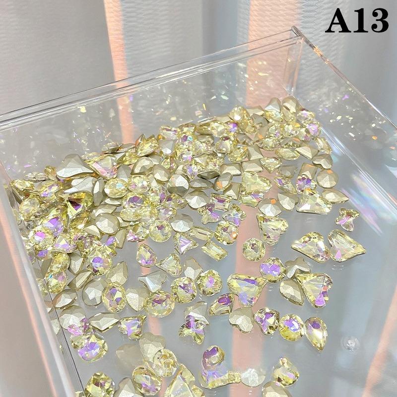 20 Buc. Mărimi Mixte Formă Diferită Unghii Cristale de Sticlă 3D Diamante Dragostea Distorsionează Inimă Farmece Super Strălucitoare Pietre Prețioase D