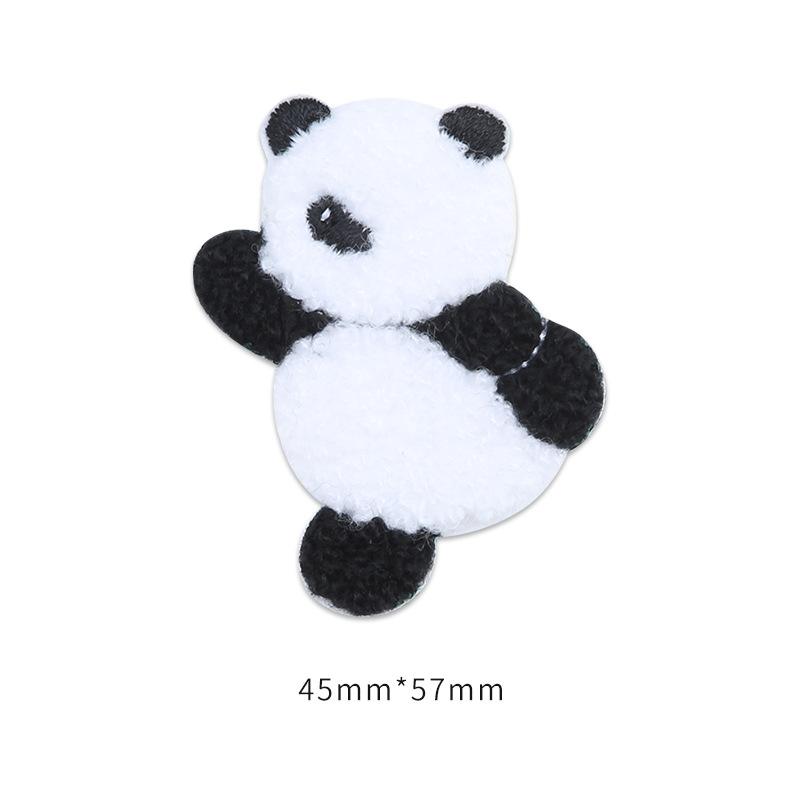 Selbstklebender Aufnäher mit Riesenpanda-Motiv für nahtlose Daunenjacken, Reparatur von Löchern und Plüschstoffen (Stickerei) – ideal für Pullover.