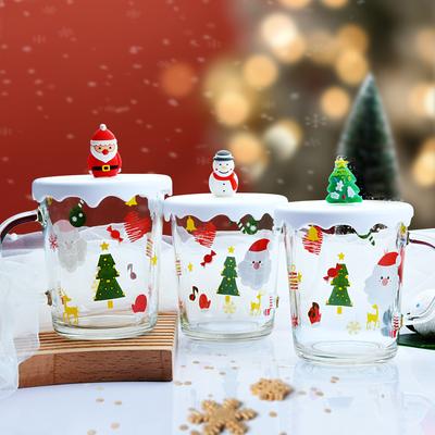 Kreativer Wasserbecher, Weihnachtsglasbecher, Geschenkbecher zur Eröffnungsveranstaltung, Bürokaffeetasse, Cartoon-Süße Milchbecher