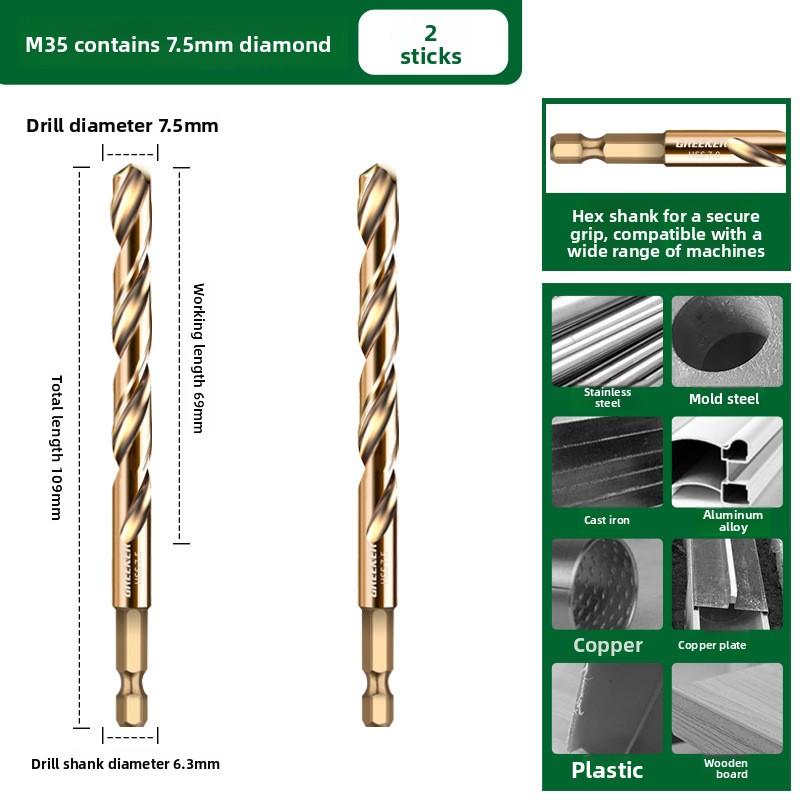1-13mm Cobalt HSS Twist Drill Bit Straight Shank Hex Carbide Tip for Metal Stainless Steel Iron 304 Drilling
