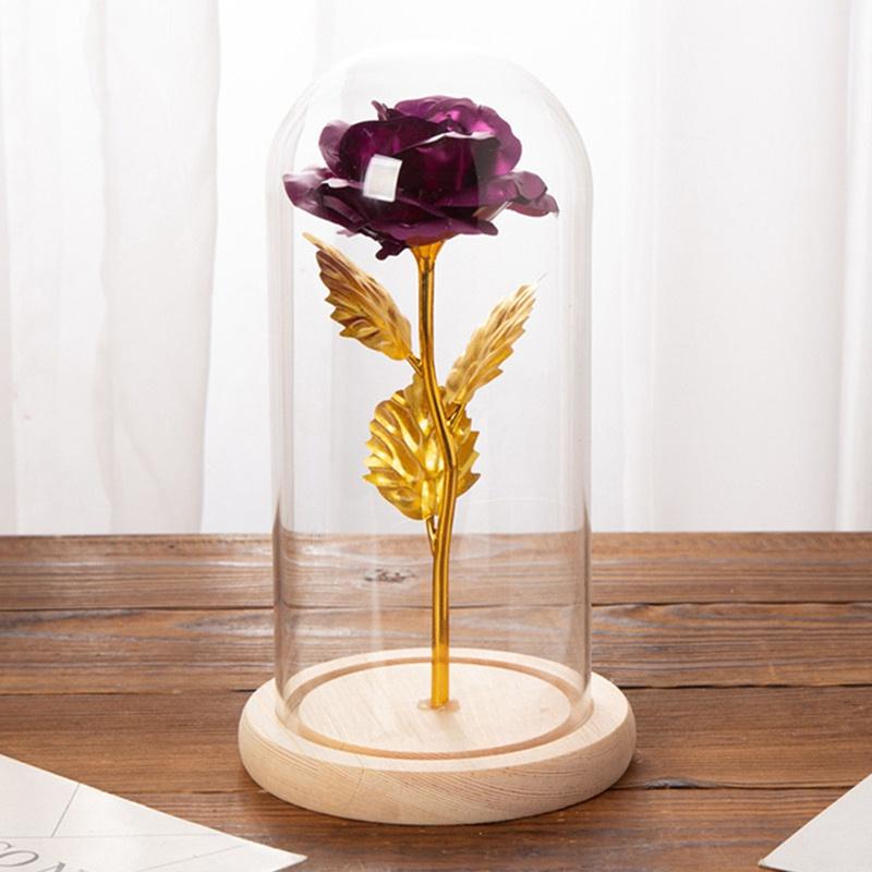Romantive Eternal Rose LED Light Rose In Glass Dome For Valentine's Day Mother's Or Christmas Day Gift