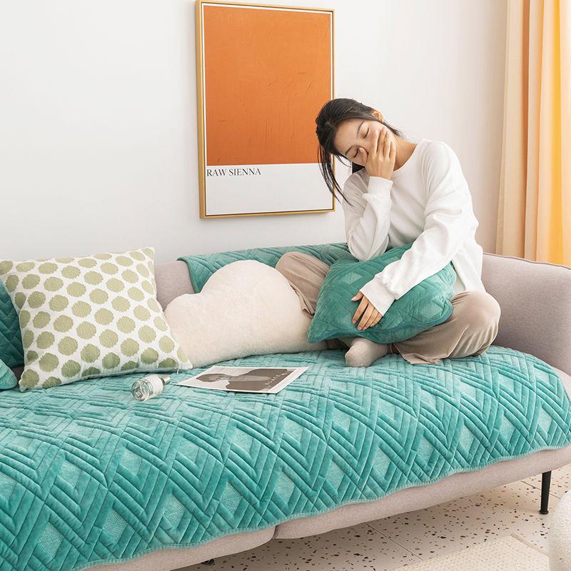 New Fashion Nordic Ins Wind Plush Sofa Cushion Sofa Towel Simple Modern Seat Cushion Four Seasons Autumn And Winter Sofa Cover