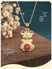 2022 Year of the Tiger Zodiac Gold-Plated Pendant Necklace with Imitation Red Agate