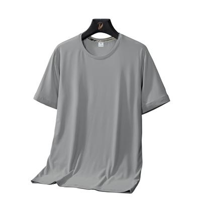 Dm Ice Silk T-shirt Short Sleeved Men's Ice Silk Mesh Quick Drying Breathable Thin Solid Color Casual Summer Round Neck T-shirt for Men