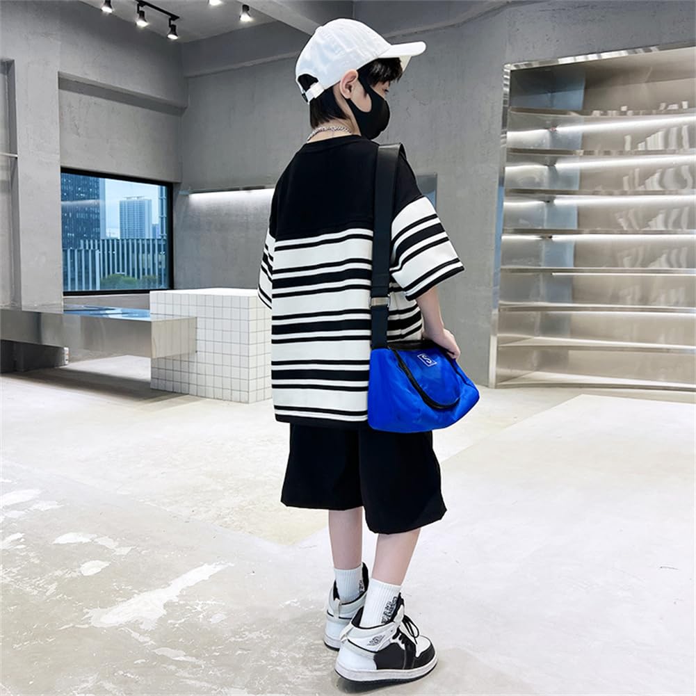 Short Korean Short Sleeve Top and Bottom 170cm Top and Bottom Cute Elementary School Gift [KOSIKINI] Children's Clothing, Boys' Setup, Sleeve,