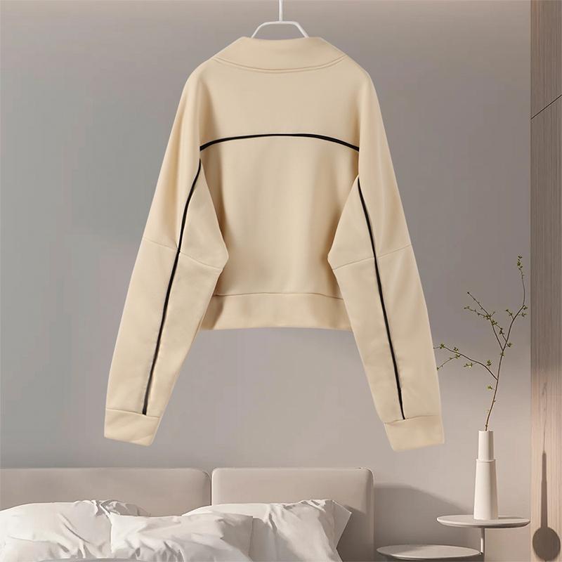 New Casual Set Women Longsleeved Half High Collar Cardigan Sweater Lace Up Striped Pants Women Clothing Fashion Two Piece Suits