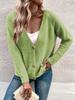 2023 European & American Women's Autumn/Winter Simple Button-Up Cardigan Sweater Coat