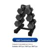Rubber Coated Hex Dumbbell Set with Rack