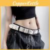Contemporary Retro Star Print Double Hole Buckle Belt For Fashion-forward Women