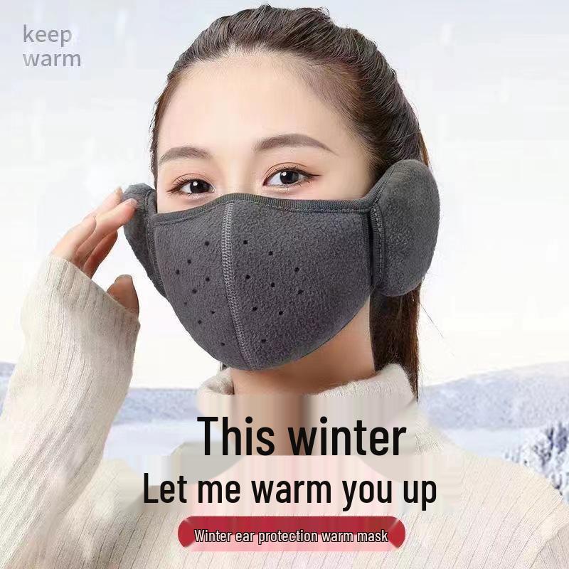 Radfahren Winter Gesichtsmaske mit Fleecefutter und Ohrenklappen, Atmungsaktiv und Warm für Kaltes Wetter