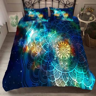 Hochwertige King-Size-Bettdecke Bettwäschebezug Bohemia Mandala Betten Buntes Bettwäsche-Set Luxuriöser Deckenbezug + Kissenbezüge