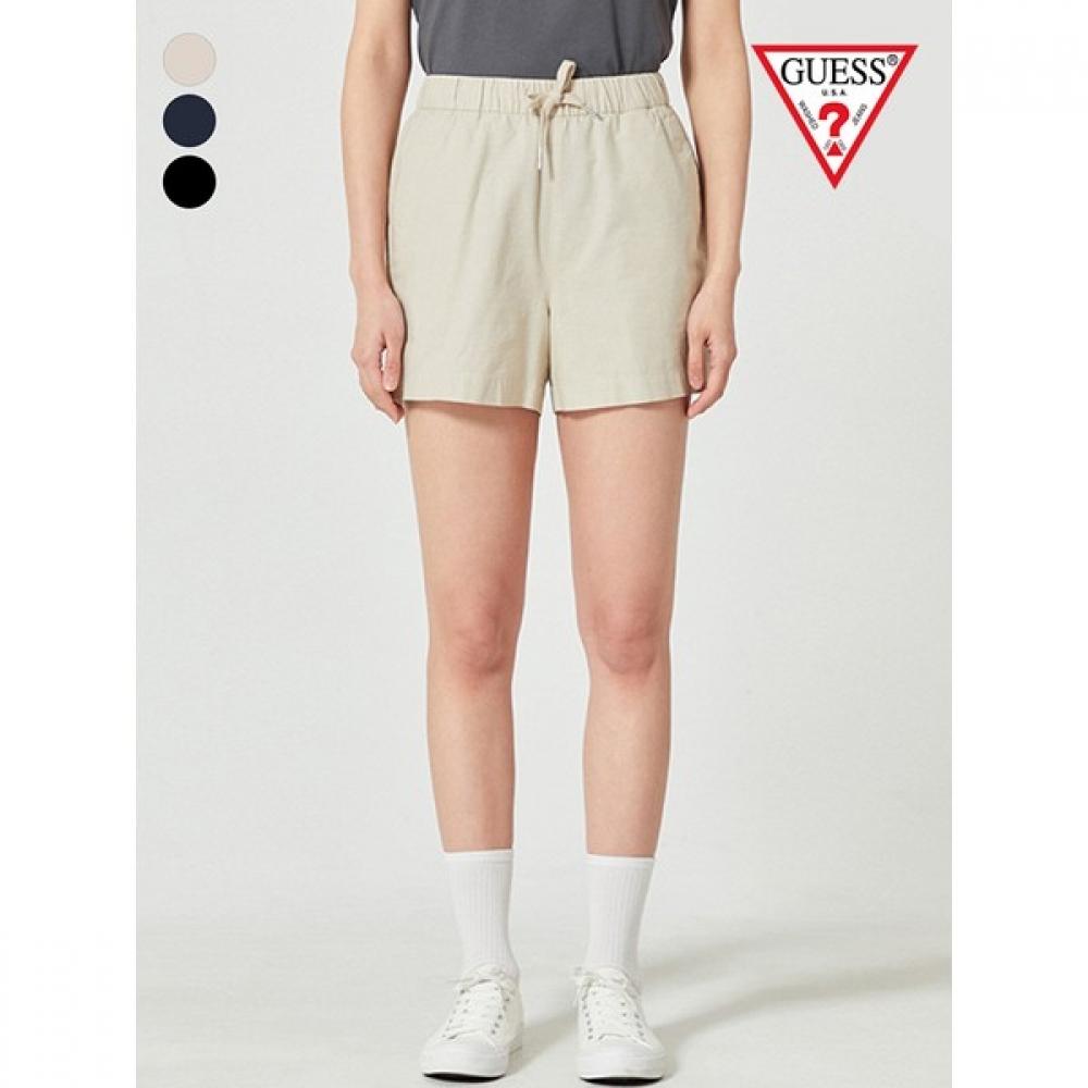 

GueSS Women S Linen Banding ShortS Oo2w9982 BLK/XS