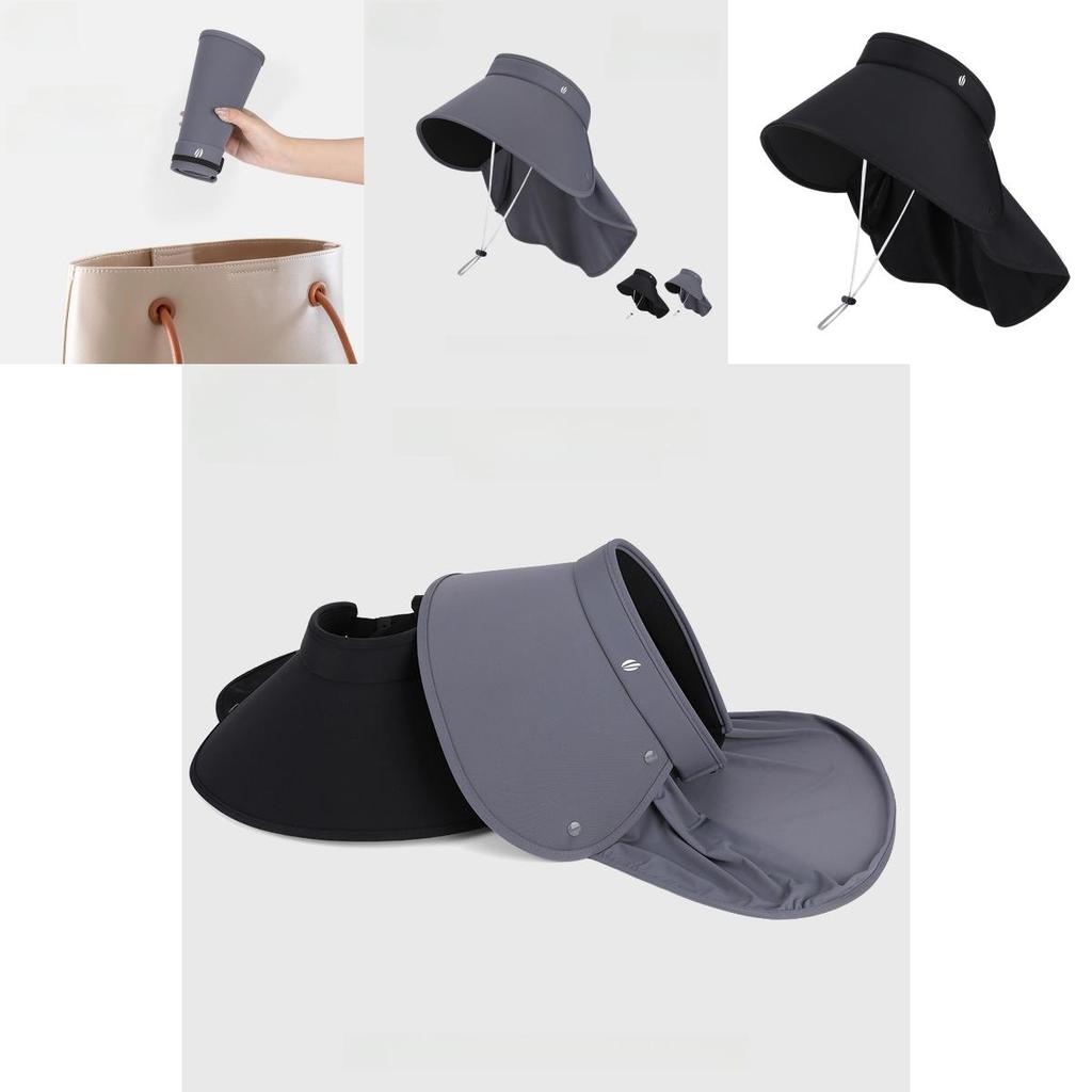 Summer Ice Silk Sun Hat With Wide Brim And Neck Protector For Outdoor Travel